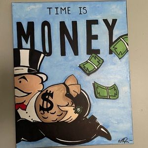 Time is money custom painting 18x21in